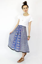 Metallic Sky Blue Gauze Indian Skirt