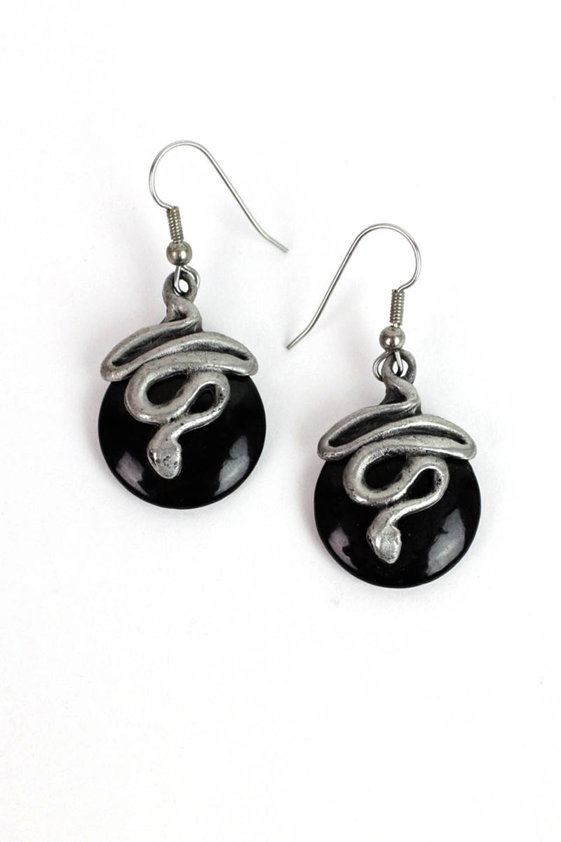 New Moon Snake Earrings