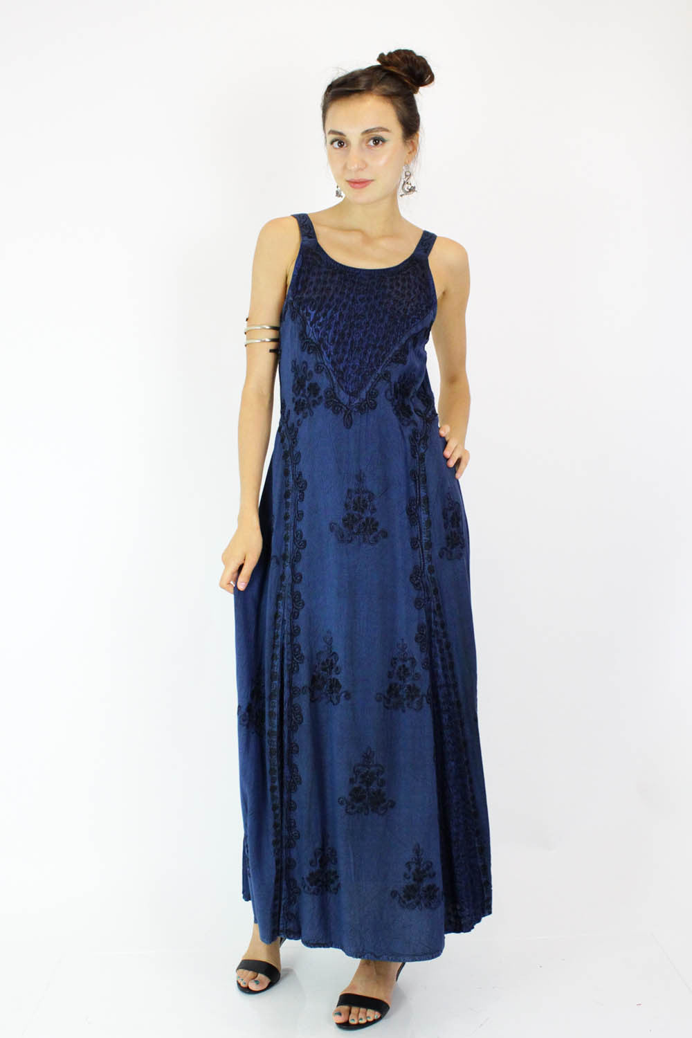 Inky Indian Maxi Dress S/M