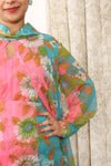 Flower Power Maxi Dress w/ Chiffon Cape L