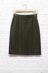 Jaeger Olive Wool Knit Skirt S