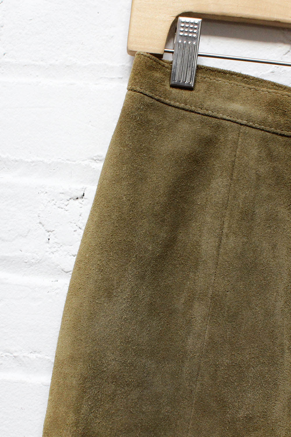 Olive Suede Skirt S/M