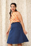 Dark Denim Drape Wrap Skirt M/L