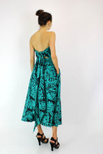 Teal Tropics Tie Back Dress M/L