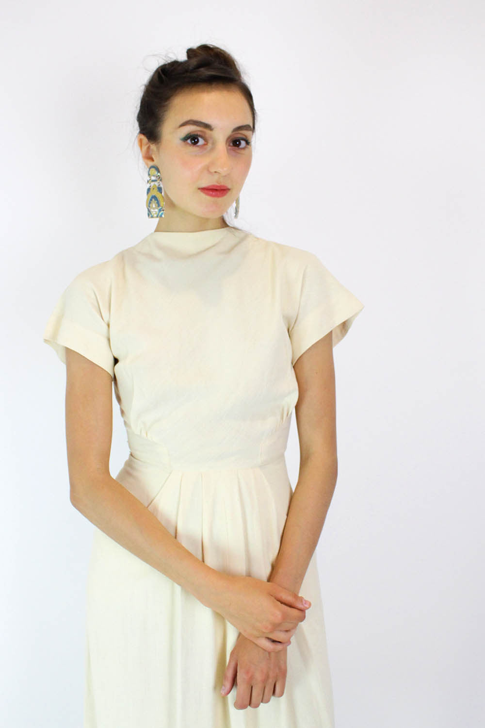 1940s Jonathan Logan Linen Dress XS