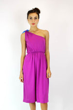 Fuschia Asymmetrical Knit Dress M