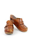 70s Cutout Wood Clogs 7.5