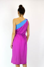 Fuschia Asymmetrical Knit Dress M