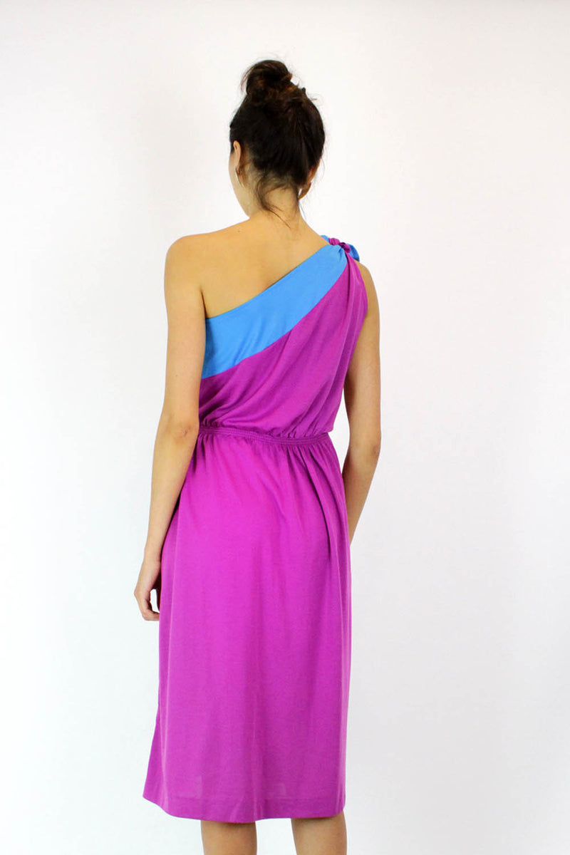 Fuschia Asymmetrical Knit Dress M