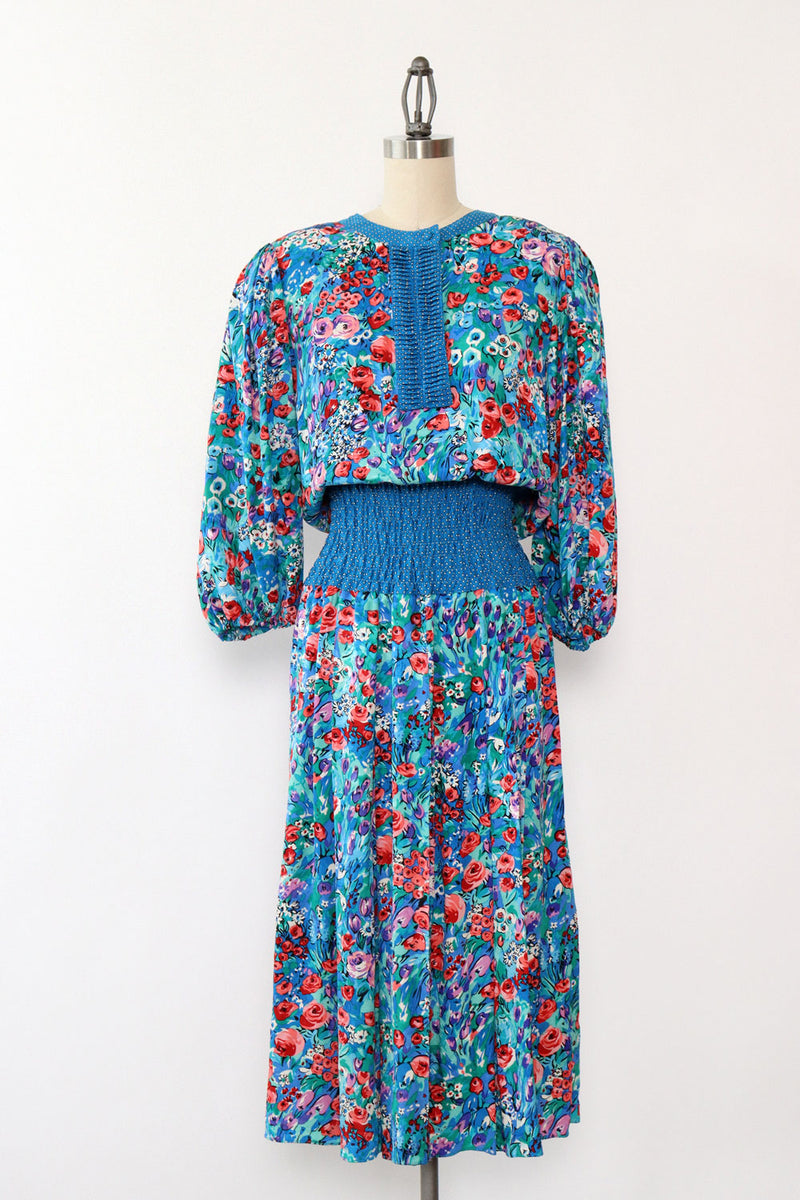 Diane Freis Silk Floral Balloon Dress S-L