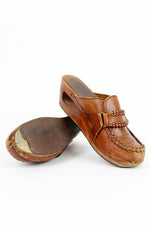 70s Cutout Wood Clogs 7.5