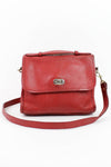 vintage red top handle handbags