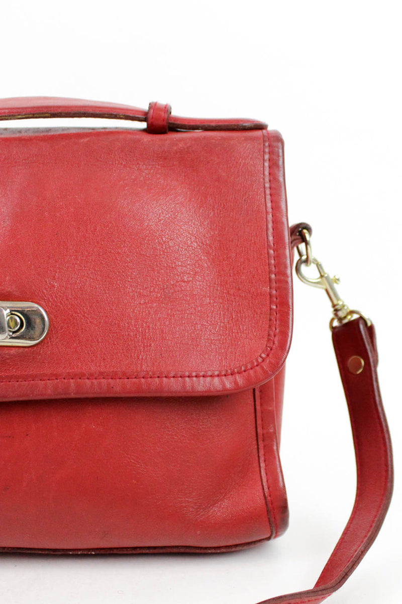 red leather bag detail