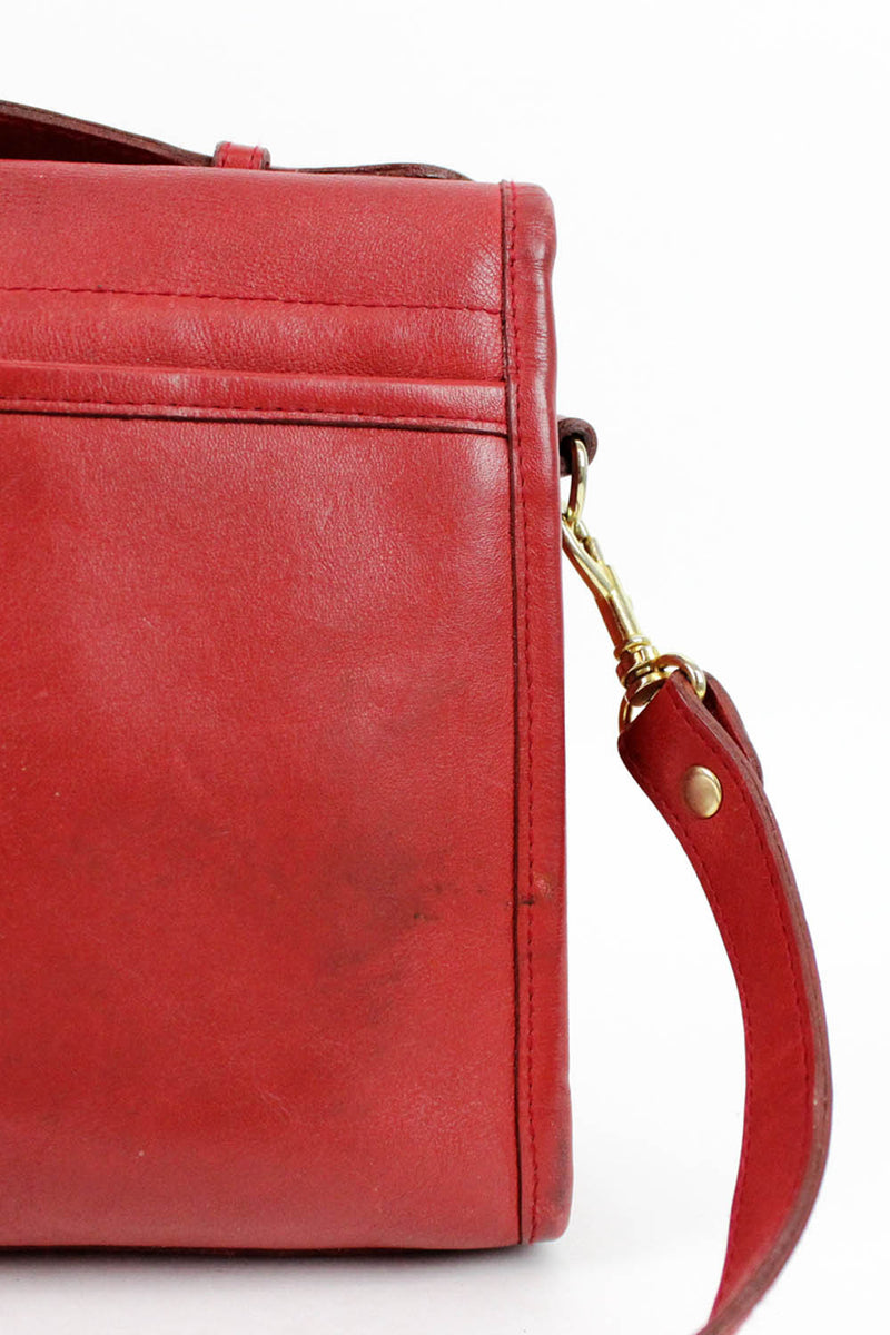 Carmine Red Convertible Satchel Bag