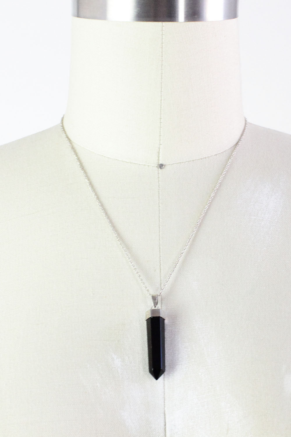 Black Crystal Pendant Necklace