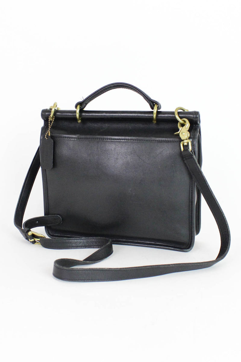 Black Leather Coach Willis Bag