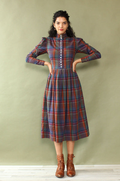 Ralph Lauren Plaid Prairie Dress S M OMNIA