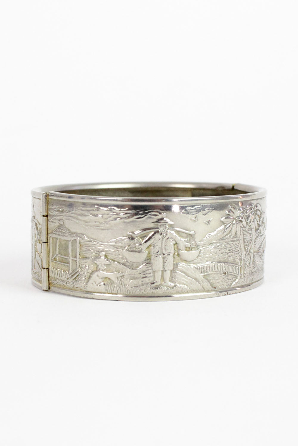 Oriental Scenic Silver Bracelet