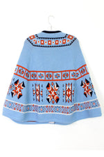 70s Native Blue Poncho