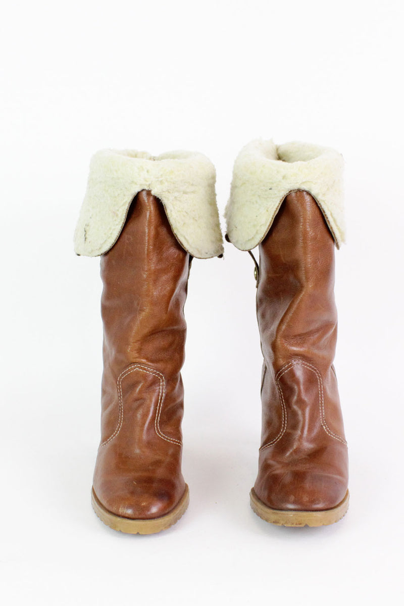 Heeled Sherpa Boots 8