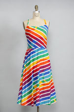 70s Rainbow Cyclone Dress M