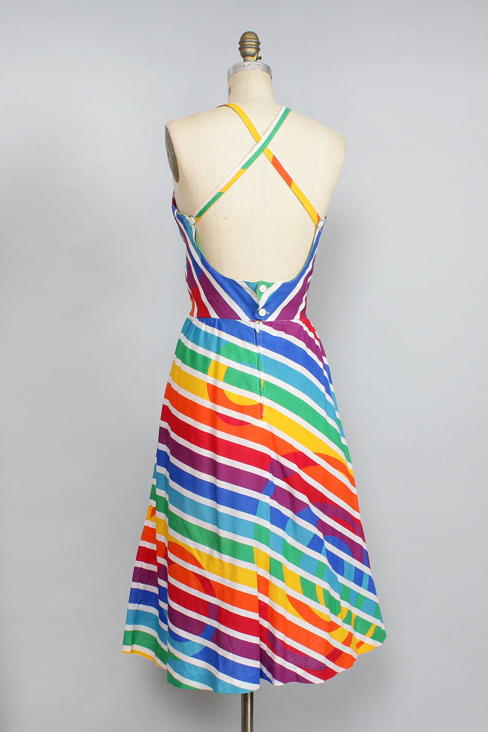 70s Rainbow Cyclone Dress M