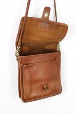 Chestnut Brown Leather Coach Station Bag