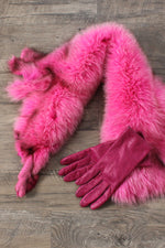 Hot Pink Fox Fur Stole