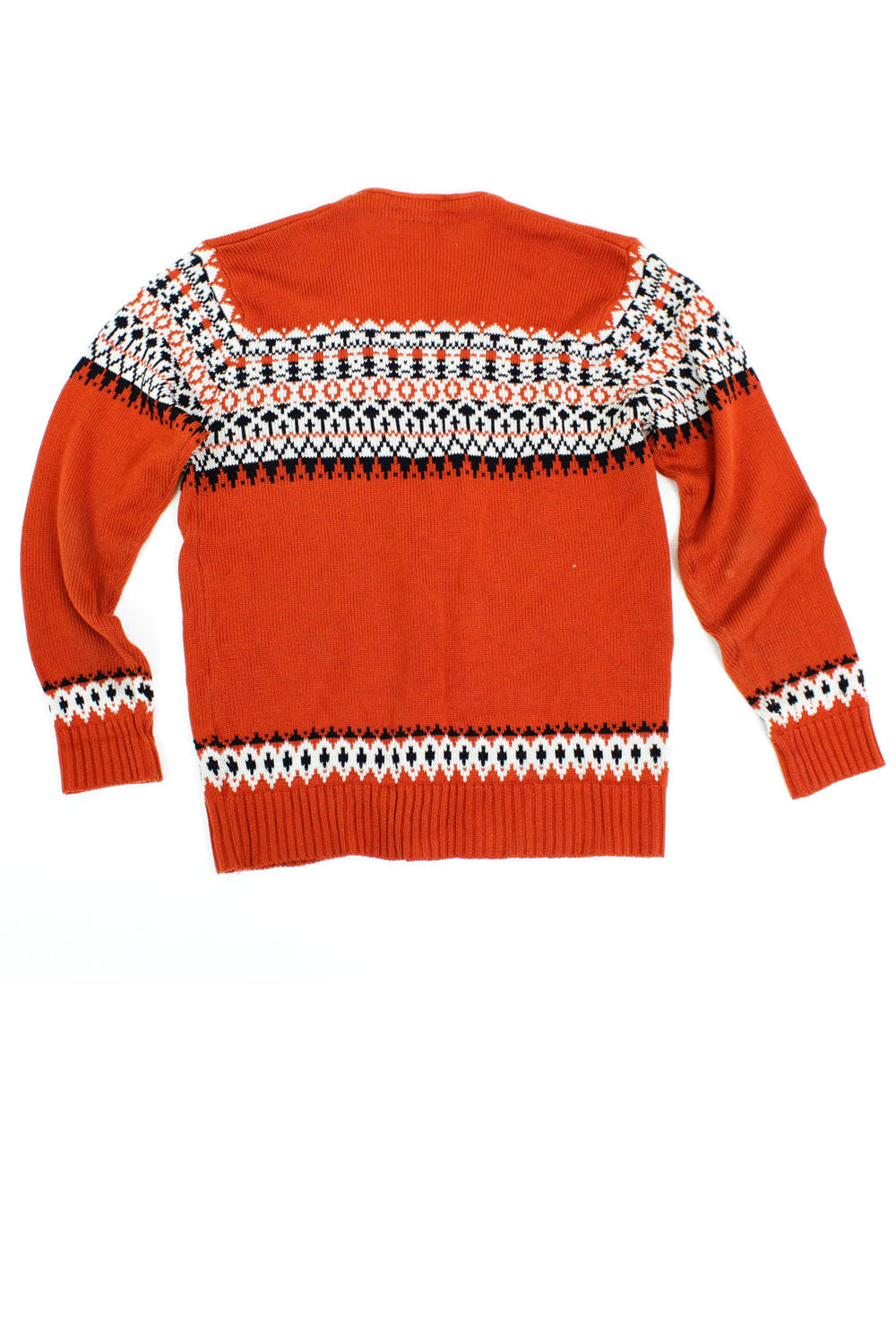 SALE...Pumpkin Fair Isle Grandpa Cardigan M