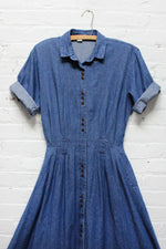 Denim Flare Dress M