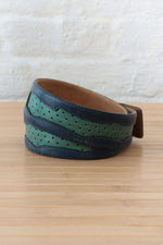 Lanvin Teal Tone Leather Belt XS-M