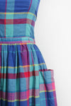 Rainbow Plaid Buttonback Dress S