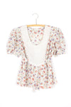 70s Floral Babydoll Top S