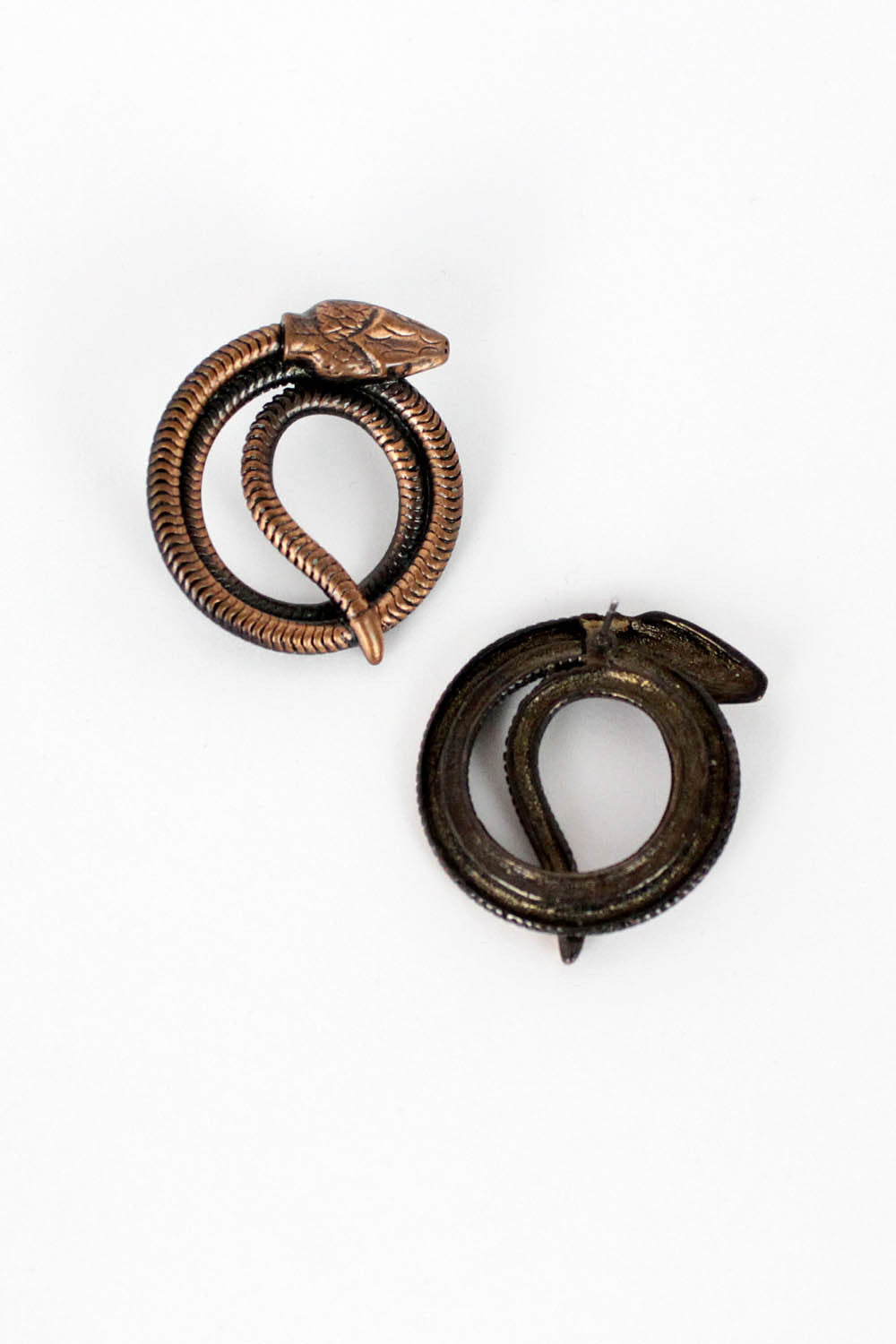 Copper Snake Coil Earrings