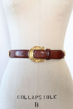 Chestnut Leather Scroll Belt