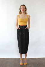 French Buttondown Pencil Skirt XS