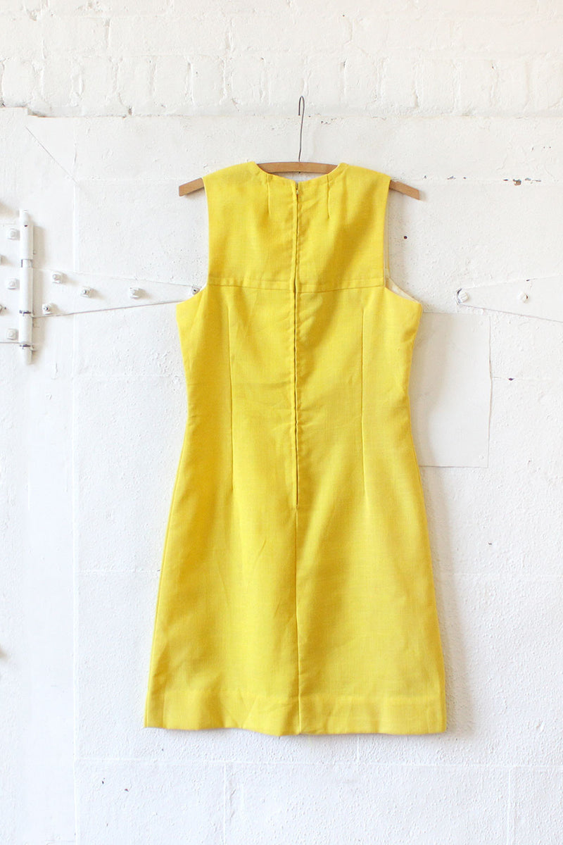 Lemon Linen Shift Dress S