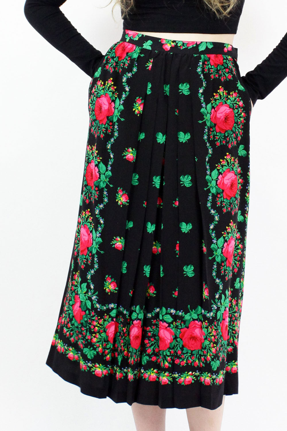 Silk Rose Babushka Skirt M/L