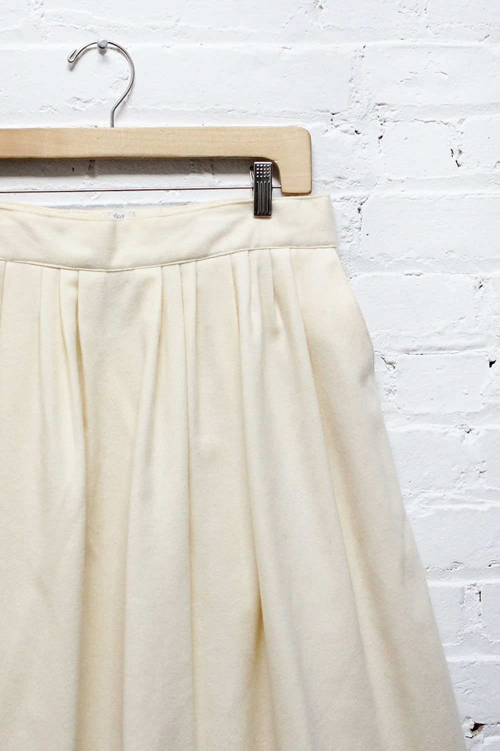 Cream Wool Full Skirt L