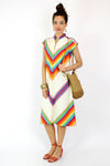 Serape Chevron 70s Dress S/M