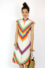 Serape Chevron 70s Dress S/M