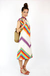 Serape Chevron 70s Dress S/M