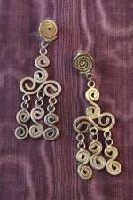 Coiled Brass Statement Earrings