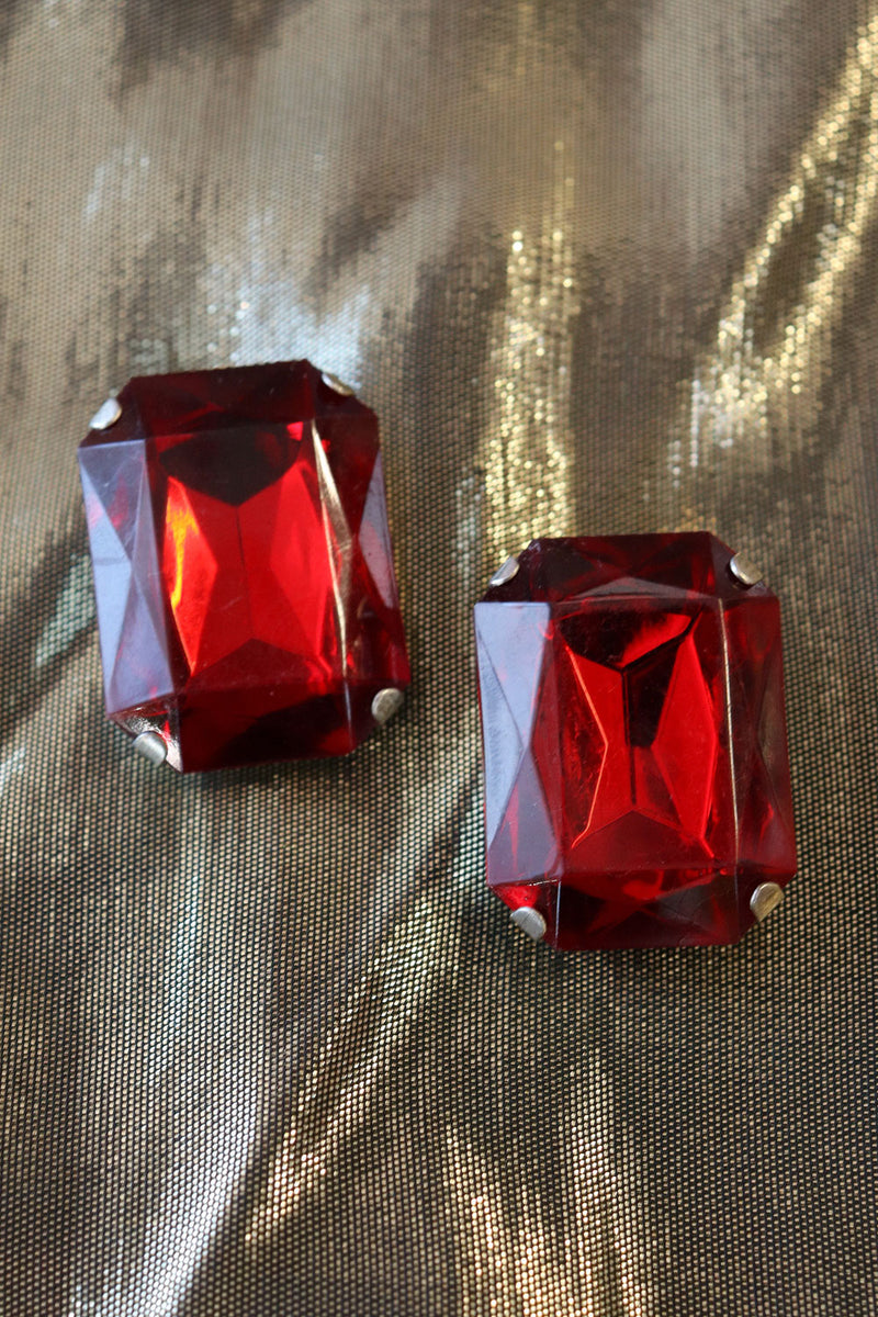 Exaggerated Ruby Studs