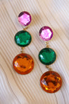 Tri-color Gem Dangles