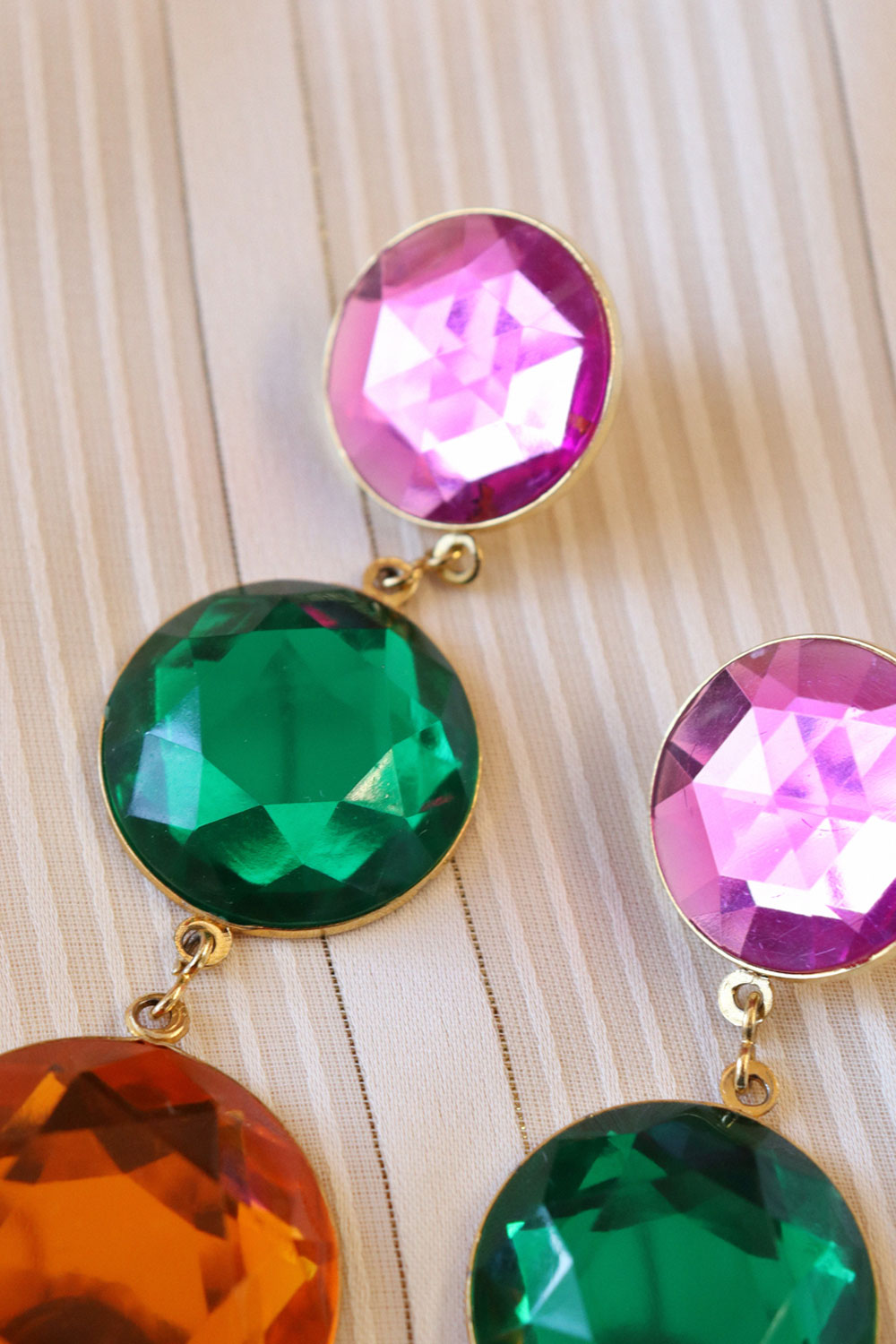 Tri-color Gem Dangles