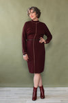 St. John Aubergine Sweater Dress M/L