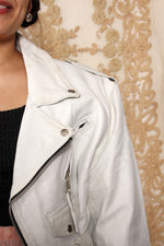 Bone White Moto Jacket L