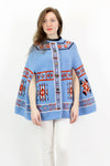 70s Native Blue Poncho