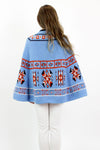 70s Native Blue Poncho